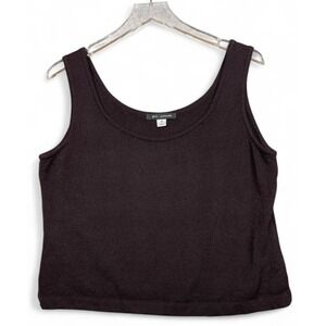 St John Santana Knit Tank Top Brown Medium